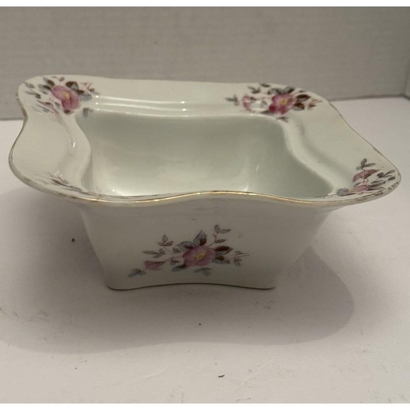 Marx & Gutherz Vtg Floral Porcelain Dish Waved Edges Carlsbad, Austria - Picture 4 of 8